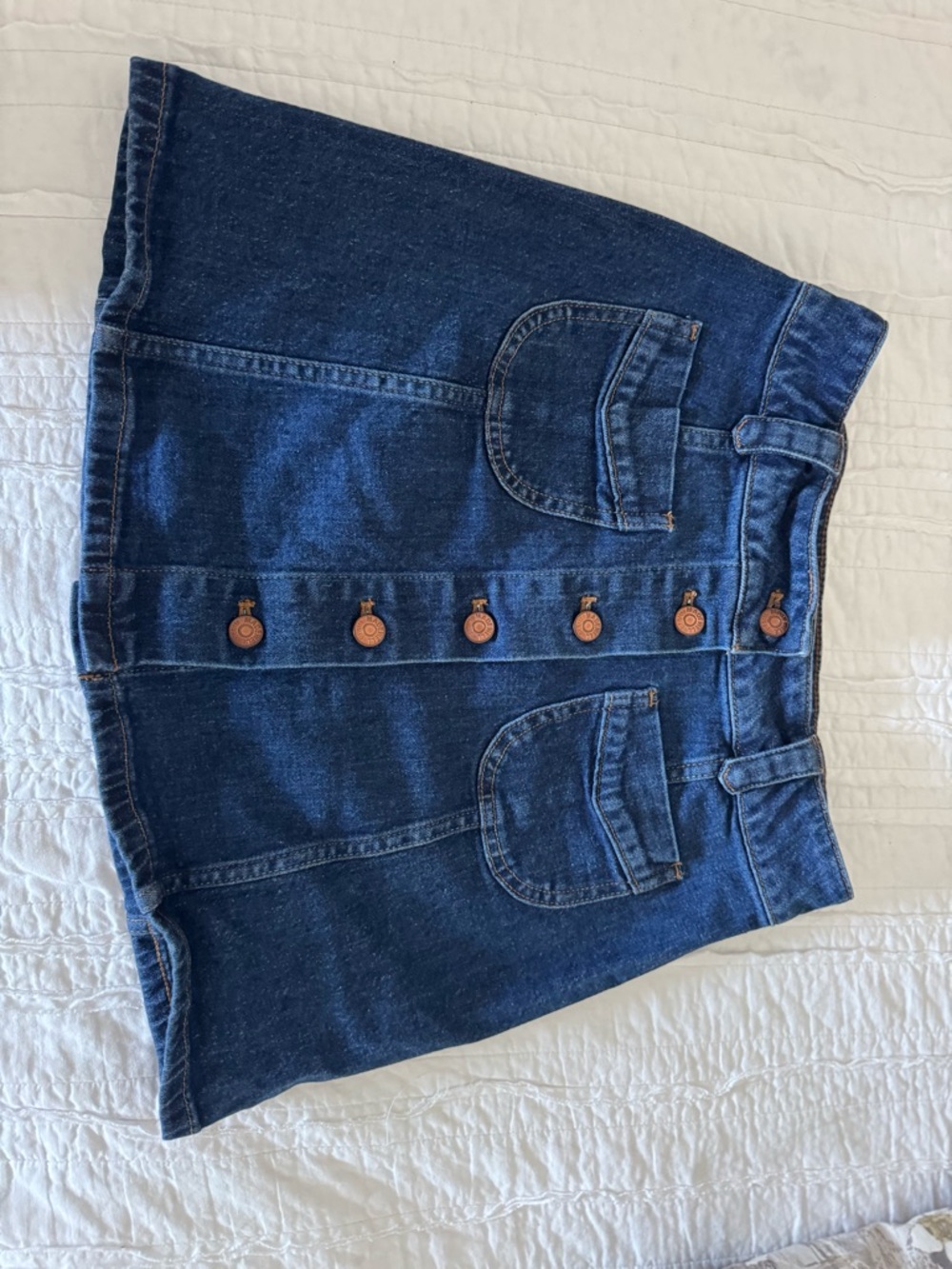 Madewell Dark Blue Denim Button-Front Shorts
